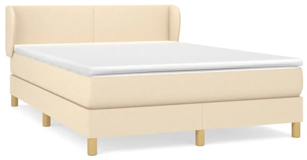 ΚΡΕΒΑΤΙ BOXSPRING ΜΕ ΣΤΡΩΜΑ ΚΡΕΜ 140X190 ΕΚ. ΥΦΑΣΜΑΤΙΝΟ 3126642