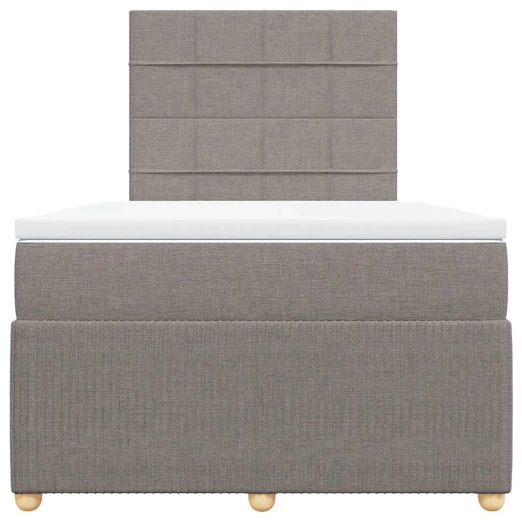 vidaXL Κρεβάτι Boxspring με Στρώμα Taupe 120x190 εκ. Υφασμάτινο