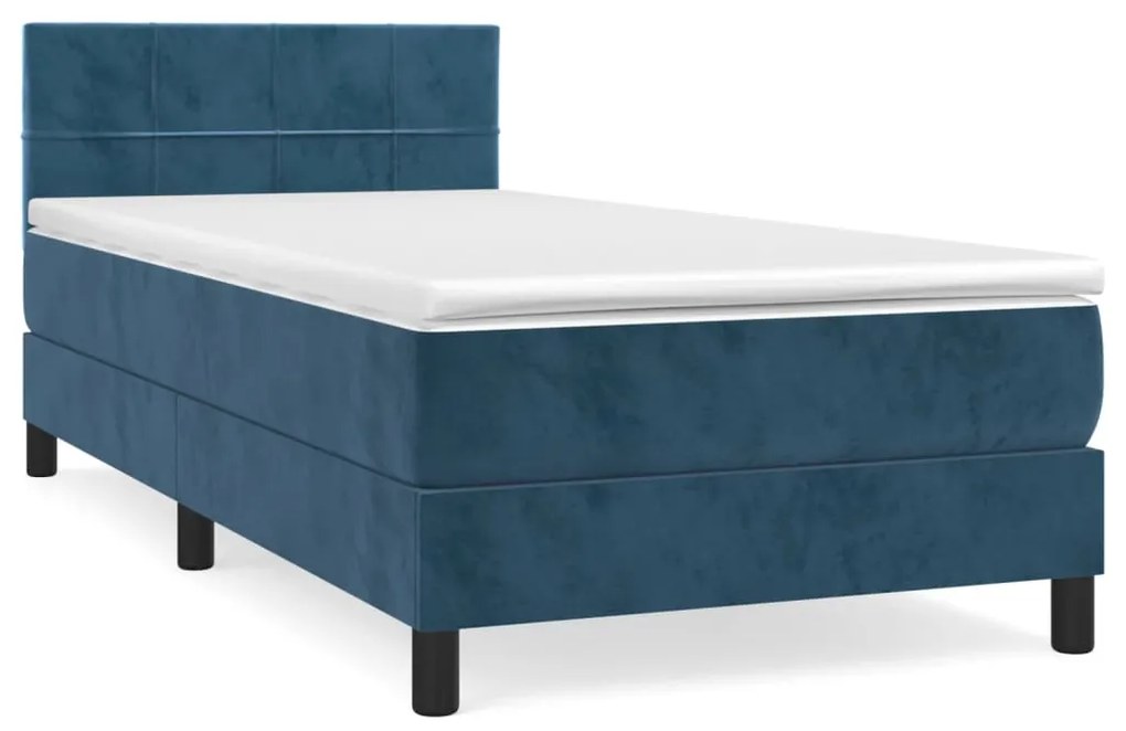 ΚΡΕΒΑΤΙ BOXSPRING ΜΕ ΣΤΡΩΜΑ ΣΚΟΥΡΟ ΜΠΛΕ 90X200 ΕΚ. ΒΕΛΟΥΔΙΝΟ 3141285