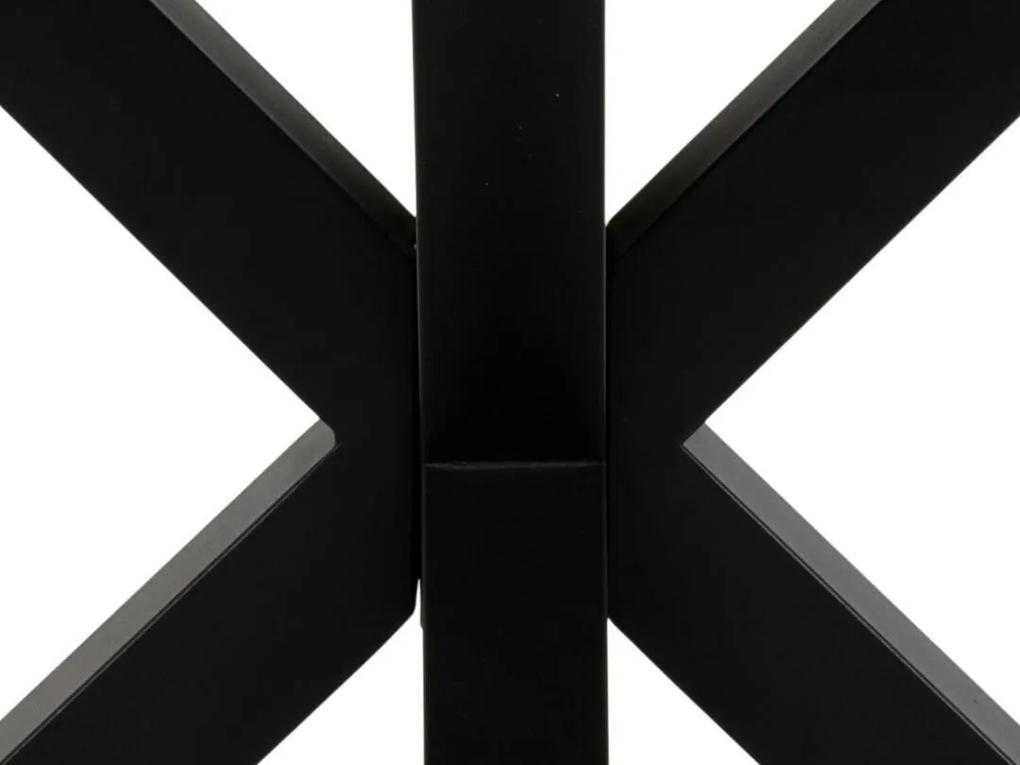 Τραπέζι Oakland 885, Μαύρο, Άγρια δρυς, 76x100x220cm, 50 kg, Ινοσανίδες μέσης πυκνότητας, Φυσικό ξύλο καπλαμά, Μέταλλο | Epipla1.gr