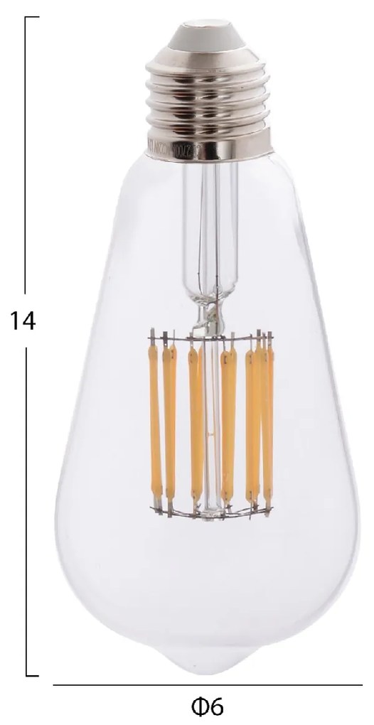 ΛΑΜΠΤΗΡΑΣ HM4189.01 LED FILAMENT 12W E27 3000K ΔΙΑΦΑΝΟΣ