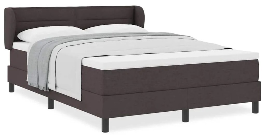 vidaXL Κρεβάτι box spring με στρώμα με στρώμα Σκούρο καφέ Σκούρο καφέ