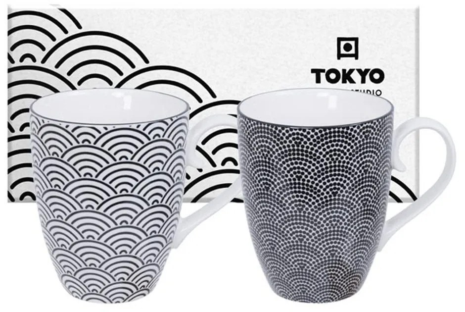 Κούπες Nippon 17993 380ml (Σετ 2τμχ Black Tokyo Design Porcelain