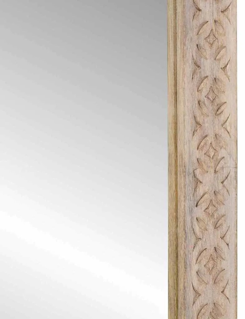 vidaXL Καθρέφτης με καθρέφτη Λευκό 57 x 70 x 3 εκ Μασίφ ξύλο μάνγκο