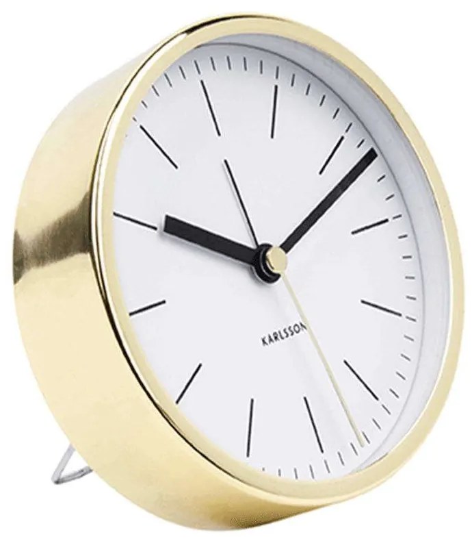 Επιτραπέζιο Ρολόι - Ξυπνητήρι Minimal KA5683WH Φ10cm White Karlsson Metal