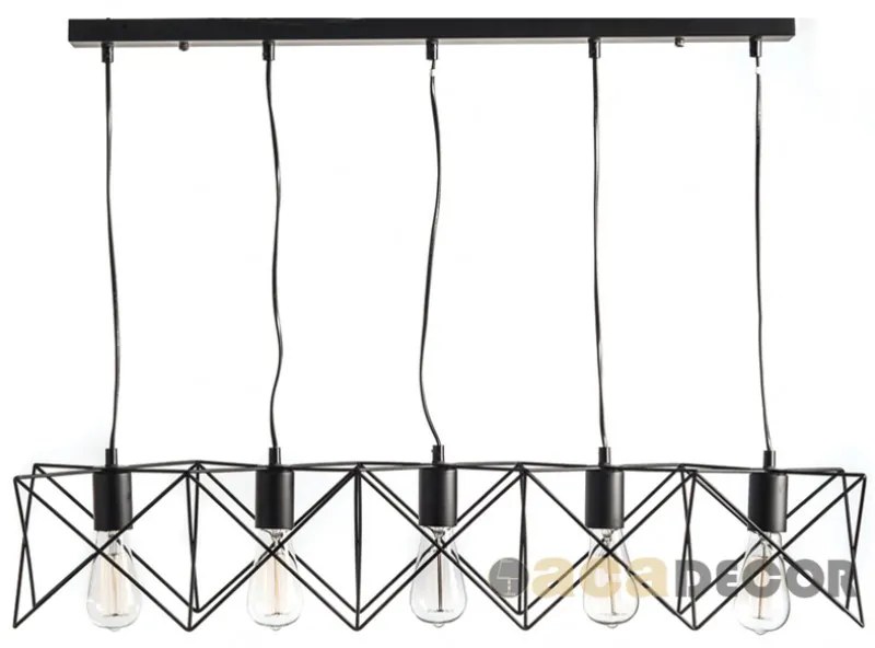 Φωτιστικό Οροφής Πολύφωτο Aca Andy KS1462P5BK Black