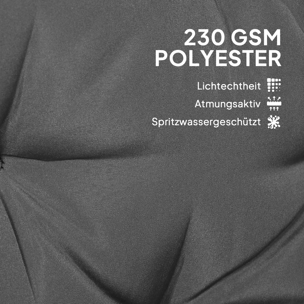 Outsunny Σετ Μαξιλαριών Εξωτερικού Χώρου για Πάγκο ή Κούνια Hollywood, Δίχρωμο, Πολυεστέρας, Αφρός, 180 x 110 x 8 cm, Σκούρο Γκρι