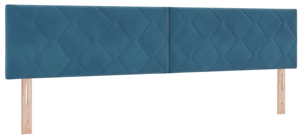 vidaXL LED Κεφαλάρι με φώτα λωρίδας LED Σκούρο Μπλε 200 cm Βελούδο