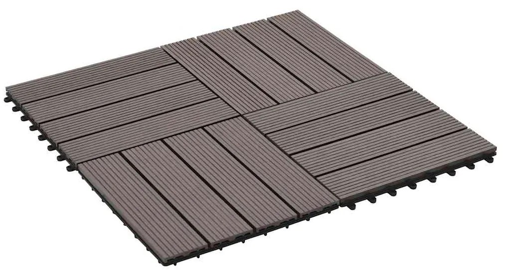 vidaXL Πλακάκια Deck 22 τεμ. Σκούρο Καφέ 30 x 30 εκ. 2 μ² από WPC