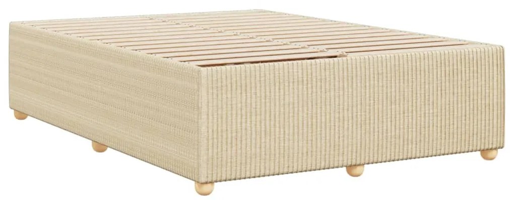 vidaXL Σκελετός Κρεβατιού Χωρίς Στρώμα Κρεμ 140x200 εκ.Υφασμάτινο