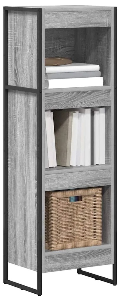 vidaXL Βιβλιοθήκη Γκρίζο Σονομα 80 x 30 x 155 εκ Επεξεργασμένο ξύλο