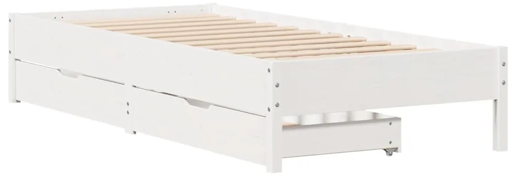 vidaXL Σκελετός Κρεβ. Χωρίς Στρώμα Λευκό 75x190 εκ Μασίφ Πεύκο