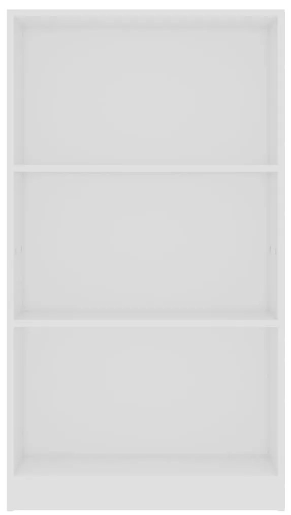 Βιβλιοθήκη με 3 Ράφια Λευκή 60x24x109 εκ. Επεξεργασμένο Ξύλο - Λευκό