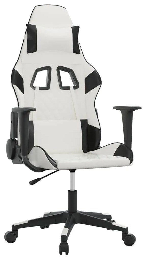 vidaXL Καρέκλα Gaming Λευκό/Μαύρο από Συνθετικό Δέρμα