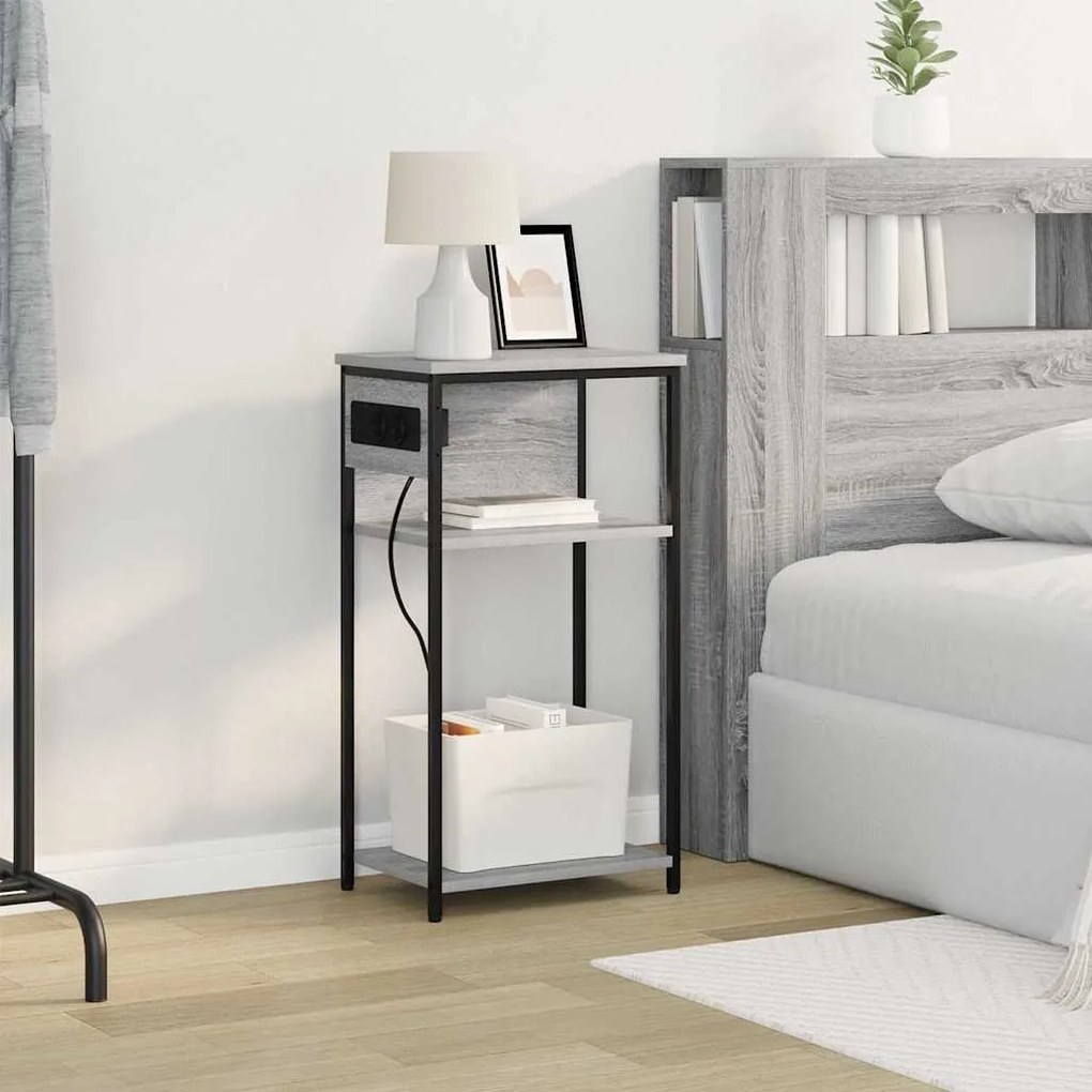 vidaXL Κομοδίνο Γκρι sonoma 41 x 28 x 76 εκ. Επεξεργασμένο ξύλο