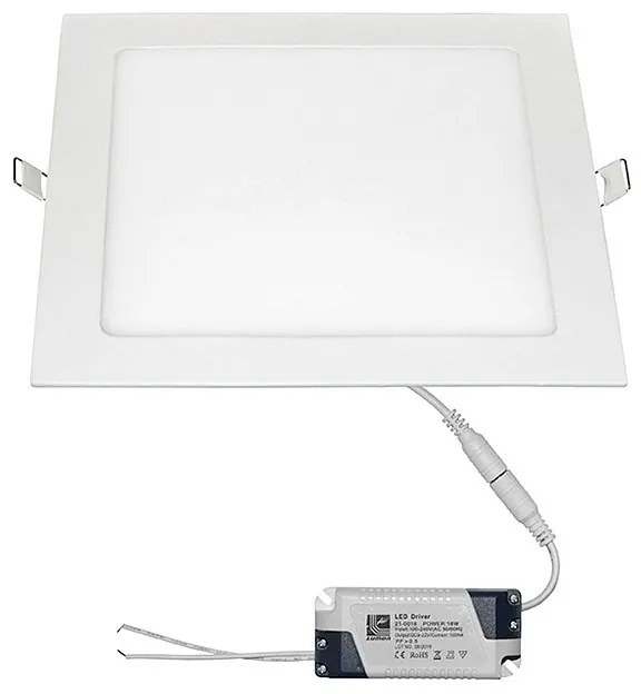 Adeleq Led Φωτιστικό Ψευδοροφής Αλουμινίου Τετράγωνο 18W 4000K 120ο Λευκό 21-0182001