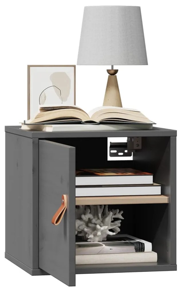 vidaXL Ντουλάπι Τοίχου Γκρι 31,5 x 30 x 30 εκ. από Μασίφ Ξύλο Πεύκου