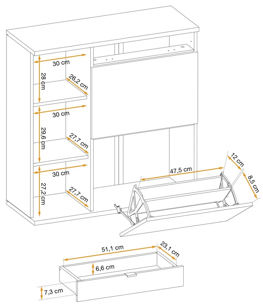 Swap XIX Σύνθεση Καφέ δρυς 280x180x40