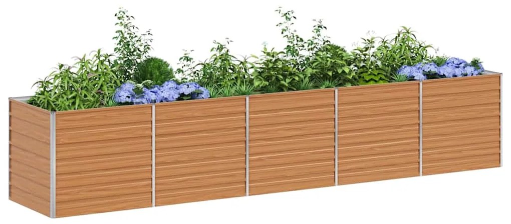 vidaXL Υπερυψωμένη Ζαρντινιέρα Ανοιχτό καφέ 400 x 80 x 77 cm