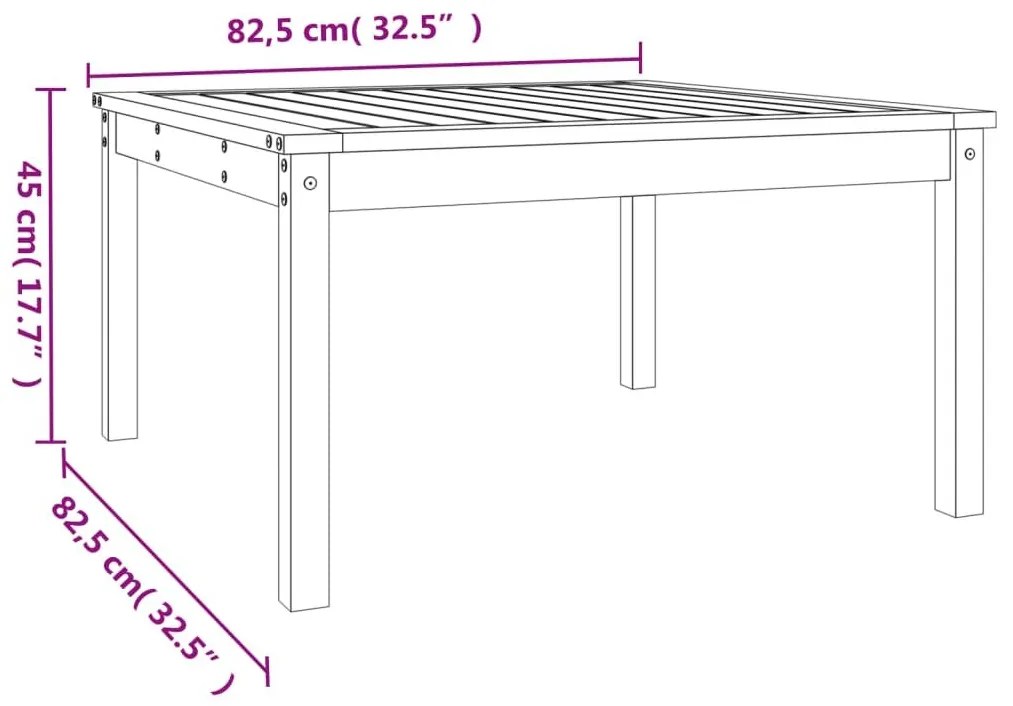 Τραπέζι Κήπου Λευκό 82,5x82,5x45 εκ. από Μασίφ Ξύλο Πεύκου - Λευκό