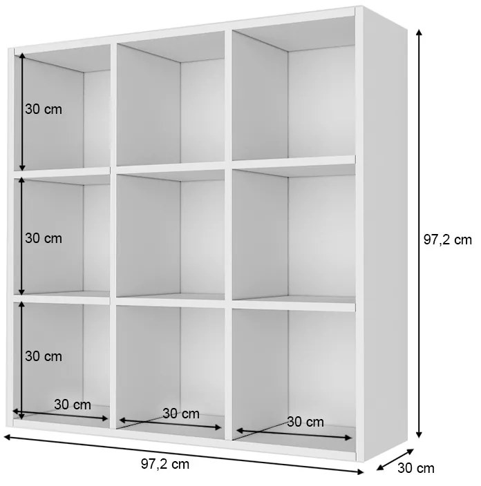 Βιβλιοθήκη Oliver Megapap χρώμα λευκό 97,2x30x97,2εκ.