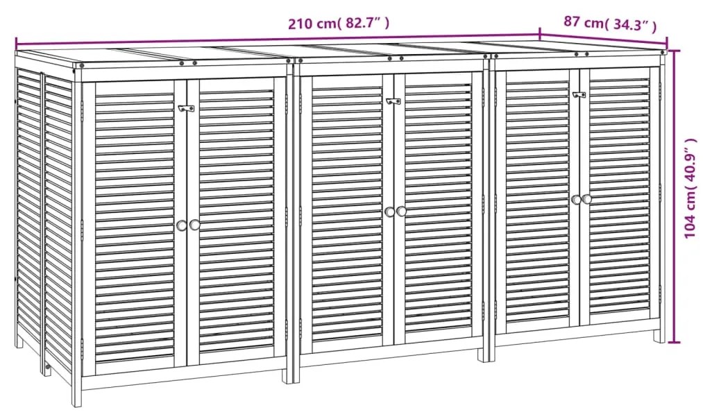 ΜΠΑΟΥΛΟ ΑΠΟΘΗΚΕΥΣΗΣ ΚΗΠΟΥ 210X87X104 ΕΚ. ΑΠΟ ΜΑΣΙΦ ΞΥΛΟ ΑΚΑΚΙΑΣ 3155243