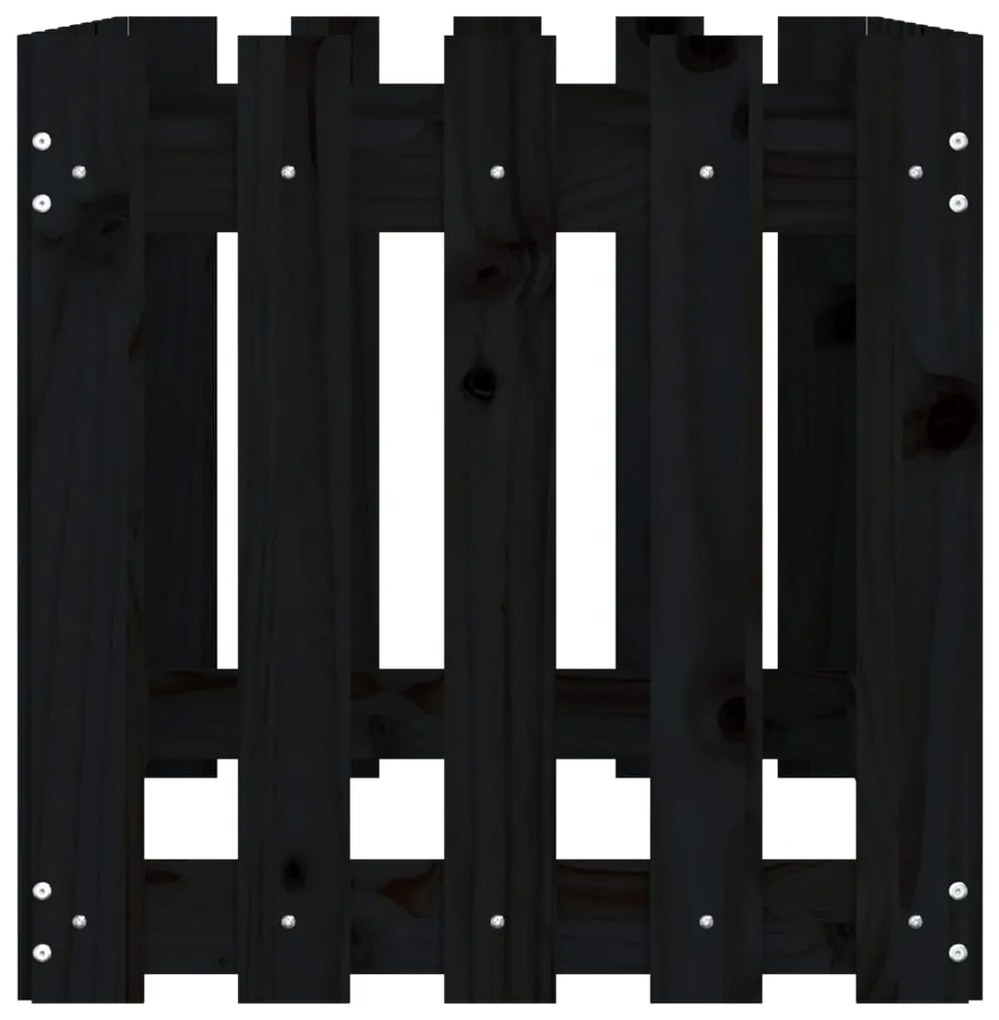 vidaXL Ζαρντινιέρα Υπερυψωμένη Σχ Φράχτη Μαύρη 100x50x50εκ Μασίφ Πεύκο