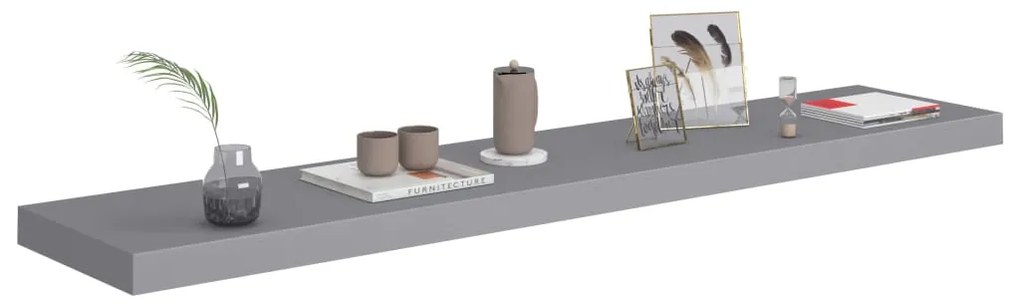 vidaXL Ράφια Τοίχου 4 τεμ. Γκρι 120x23,5x3,8 εκ. MDF