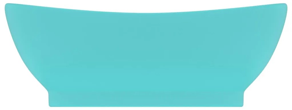 vidaXL Νιπτήρας με Υπερχείλ. Οβάλ Αν. Πράσινο Ματ 58,5x39 εκ Κεραμικός