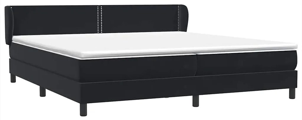 vidaXL Κρεβάτι Box Spring με στρώματα Μαύρο 180x220 cm Βελούδινο