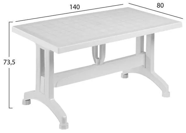 ΤΡΑΠΕΖΙ ΠΟΛΥΠΡΟΠΥΛΕΝΙΟΥ 140X80X73.5Yεκ.ΛΕΥΚΟ HM5738.01