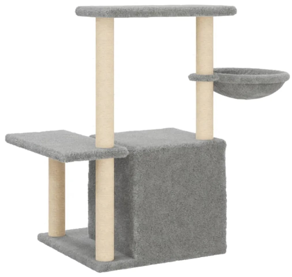vidaXL Γατόδεντρο Aνοιχτό Γκρι 83 εκ. με Στύλους Ξυσίματος από Σιζάλ