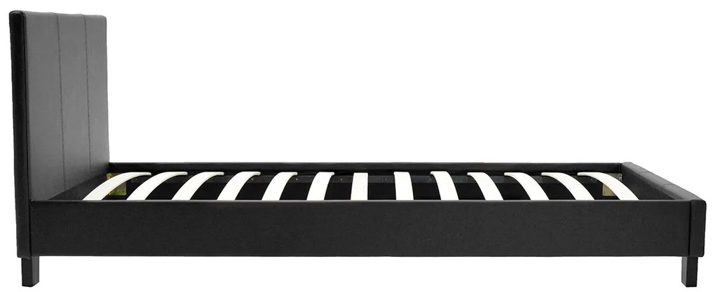 Κρεβάτι Nevil pakoworld 100x200 PU χρώμα μαύρο ματ