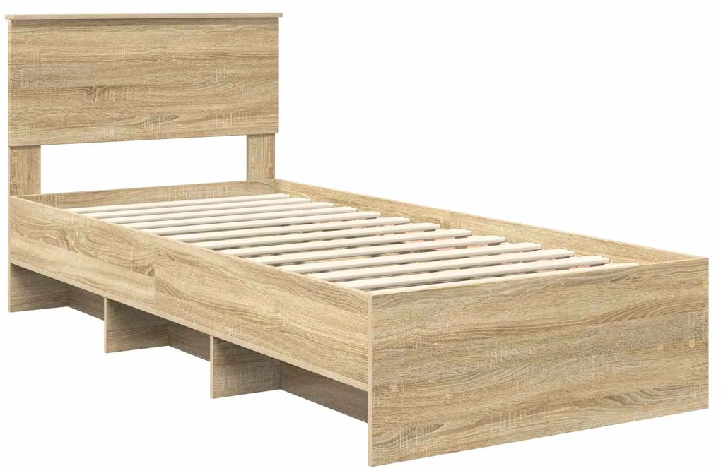 vidaXL Σκελετός Κρεβατιού Δρύς Sonoma 90 x 200 cm Επεξεργασμένο ξύλο