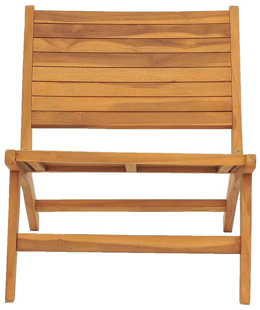 vidaXL Καρέκλα Κήπου με Υποπόδιο από Μασίφ Ξύλο Teak