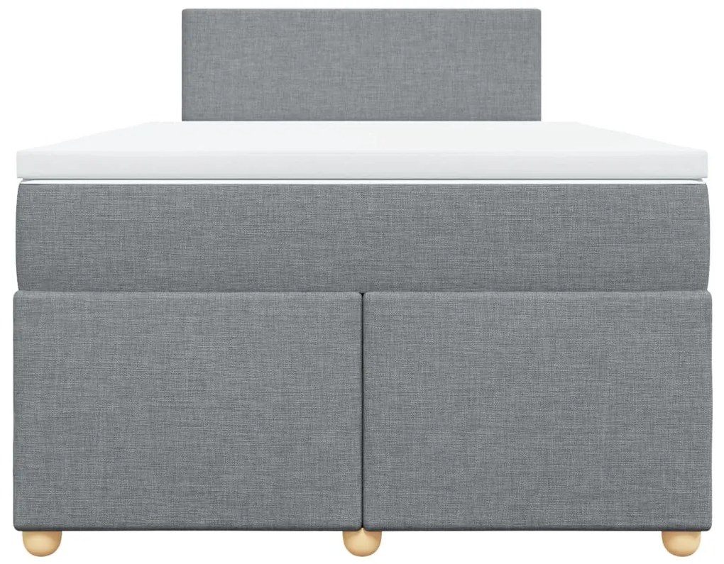 vidaXL Κρεβάτι Boxspring με Στρώμα Ανοιχτό Γκρι 120x200 εκ. Υφασμάτινο