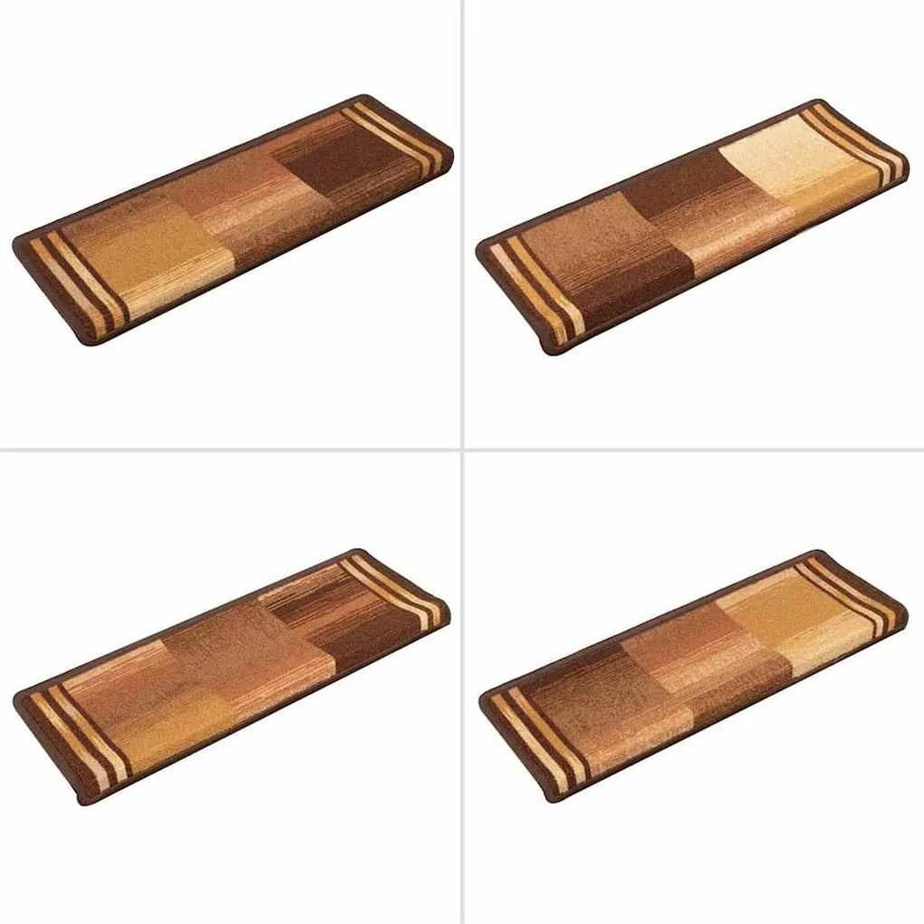 vidaXL Πατάκια Σκάλας Αυτοκόλλητα 10 τεμ. Καφέ 65x21x4 εκ.