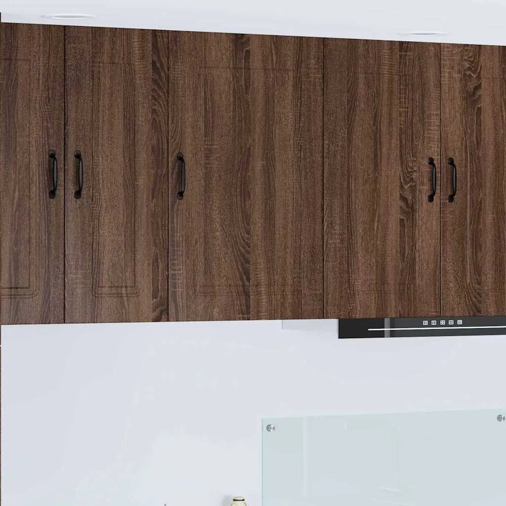 vidaXL Κρεμαστό ντουλάπι κουζίνας με ράφι Καφέ δρυς 50 x 31 x 80 εκ.