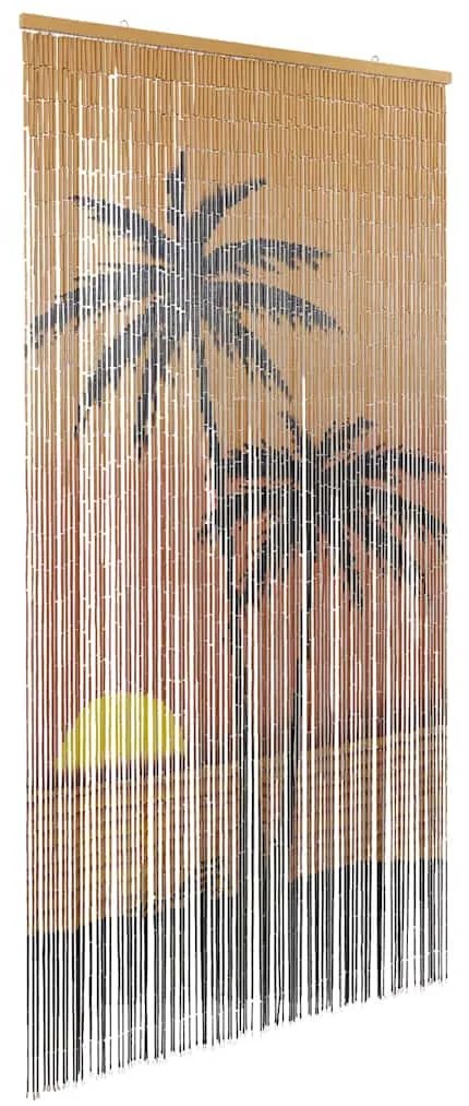 vidaXL Έντομο κουρτίνα πόρτας Palm Tree Print 90x220 cm Μπαμπού