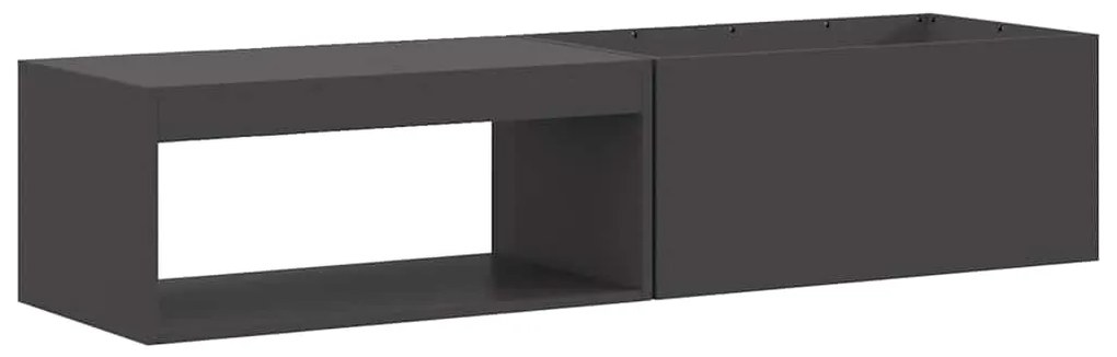 vidaXL Μαντεμένια Φωτιά με Αποθήκη Ξύλων Μαύρη 160x45x35 εκ. Ατσάλι