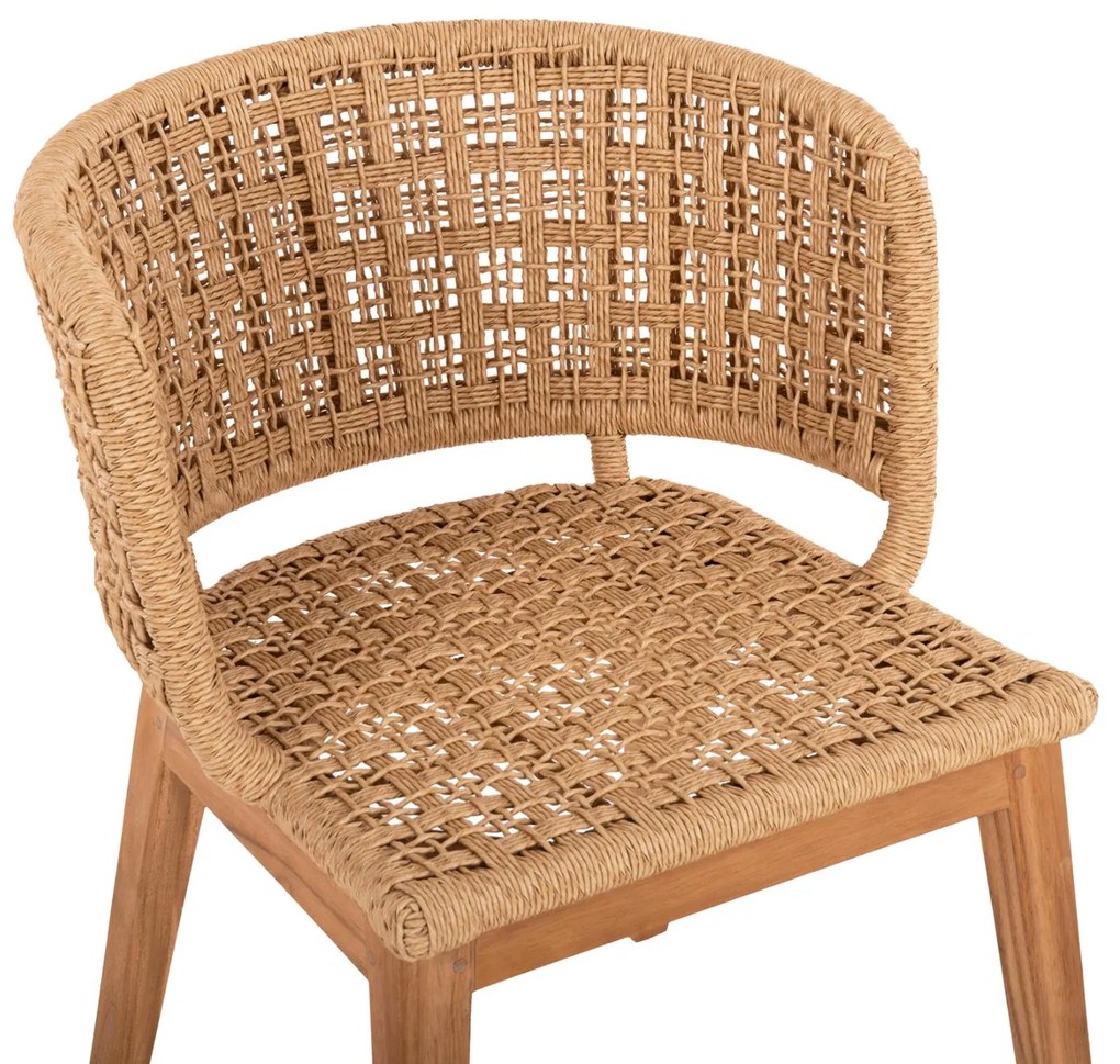 Πολυθρόνα FARLEY Ξύλο Teak και Συνθετικό Σχοινί Φυσικό 58x59x72Yεκ. 58x59x72 εκ.