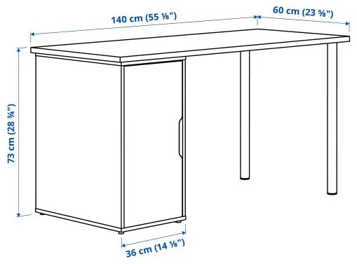 LAGKAPTEN/ALEX γραφείο, 140x60 cm 395.234.80