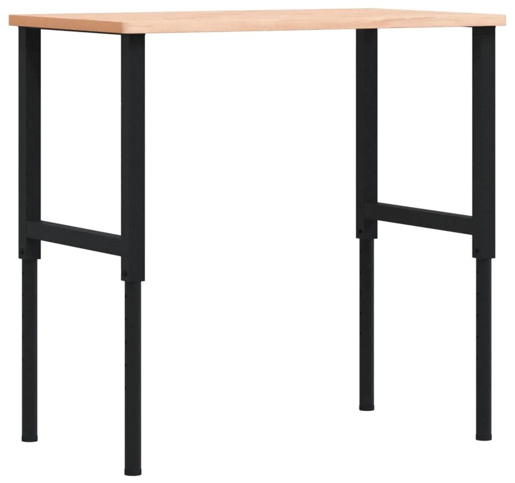vidaXL Πάγκος Εργασίας Ορθογώνιος 100x60x(71,5-98) εκ Μασίφ Ξύλο Οξιάς