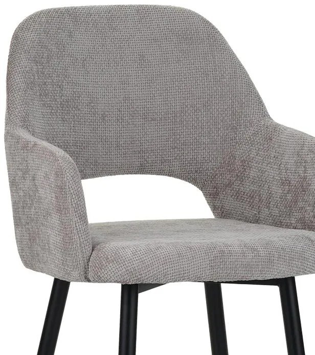 Καρέκλα - Πολυθρόνα Factols Inart μπεζ-γκρι ύφασμα-πόδι μαύρο μέταλλο 53x61x84εκ 2αδα 53x61x84 εκ.