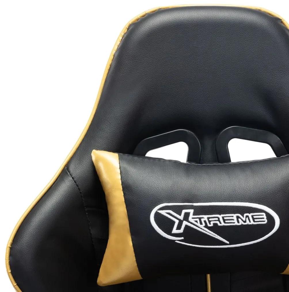 Καρέκλα Gaming Μαύρη / Χρυσή από Συνθετικό Δέρμα - Πολύχρωμο