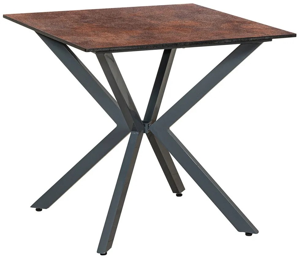 Τραπέζι Τετράγωνο Αλουμινίου Hpl 22498 70x70x75cm Brown-Grey