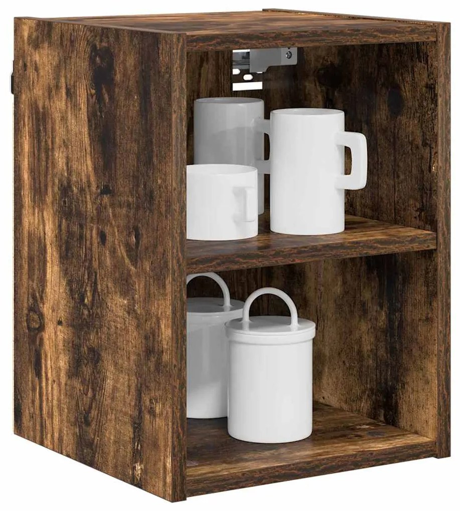 vidaXL Κρεμαστό ντουλάπι Καπνιστό Δρύς 30 x 29,5 x 40 εκ.