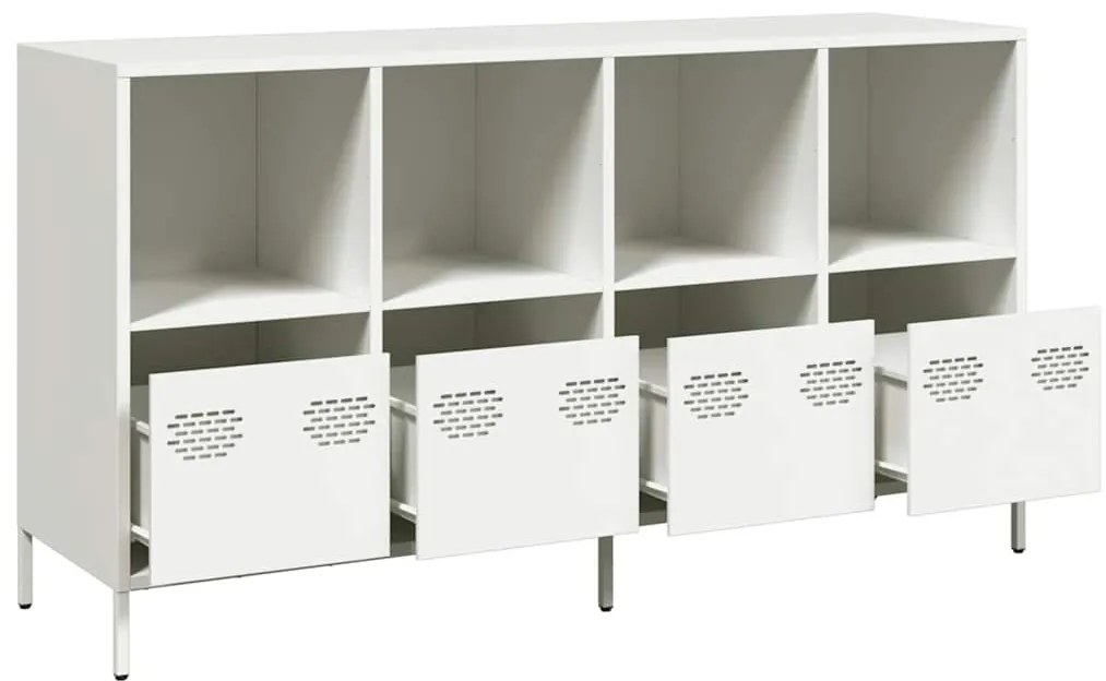 Sideboard Λευκό 135x39x73,5 cm Ατσάλι ψυχρής έλασης - Λευκό