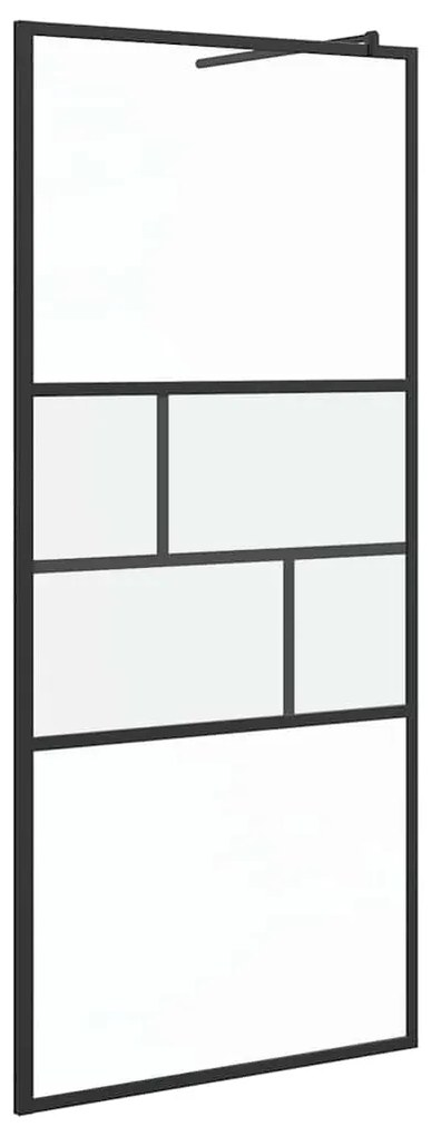 vidaXL Τοίχος Ντους Walk-in Μαύρο 80 x 195 x 0.5 εκ.