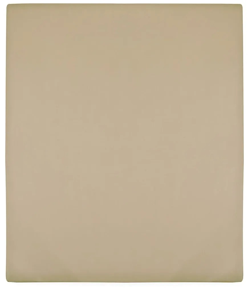 vidaXL Σεντόνι με Λάστιχο Taupe 90 x 200 εκ. Βαμβακερό Ζέρσεϊ